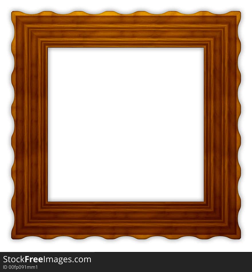 Square wooden frame with wavy border 2. Square wooden frame with wavy border 2