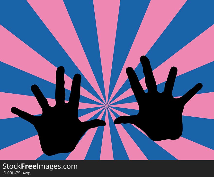 Blue-pink retro background with hands (with vector eps format). Blue-pink retro background with hands (with vector eps format)