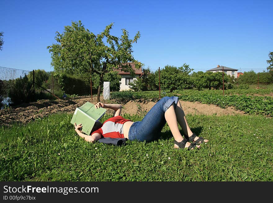 A girl is learning outdoor