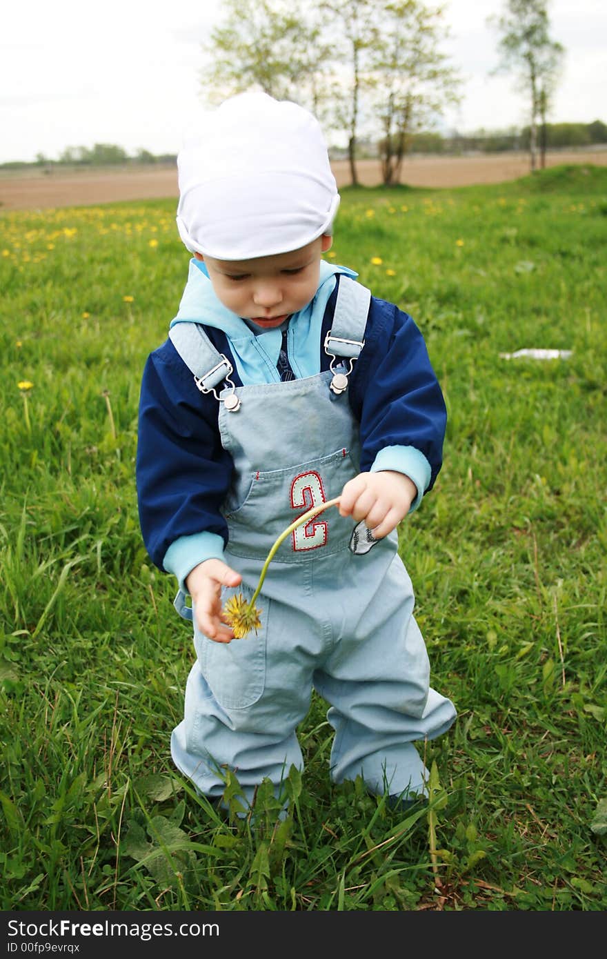 The child on a glade. The child on a glade