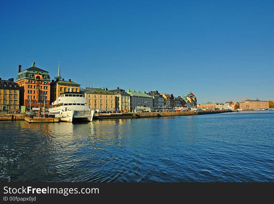 European harbourfront in Stockholm, Sweden. European harbourfront in Stockholm, Sweden.