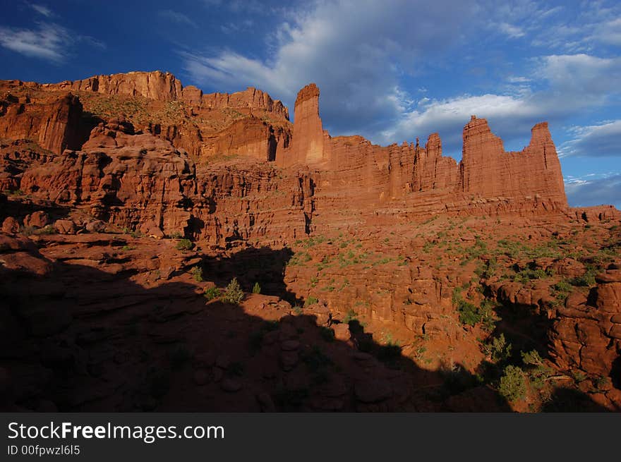 Fisher Towers along the Colorado River near Moab, Utah