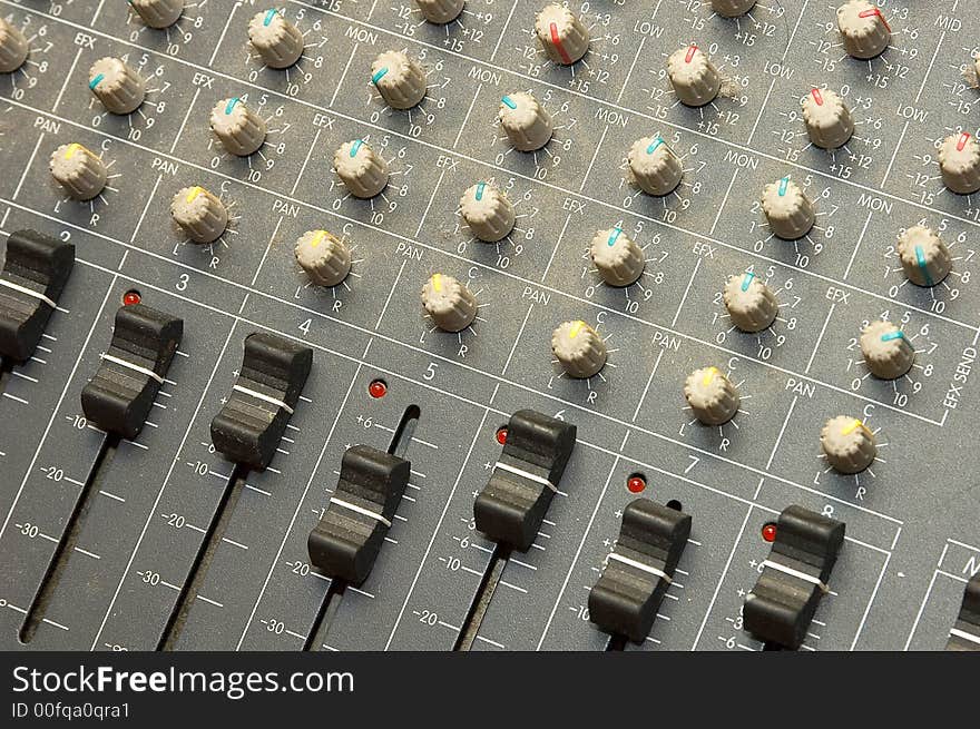 A control panel for use in the sound system to control the flow of the music or sounds.