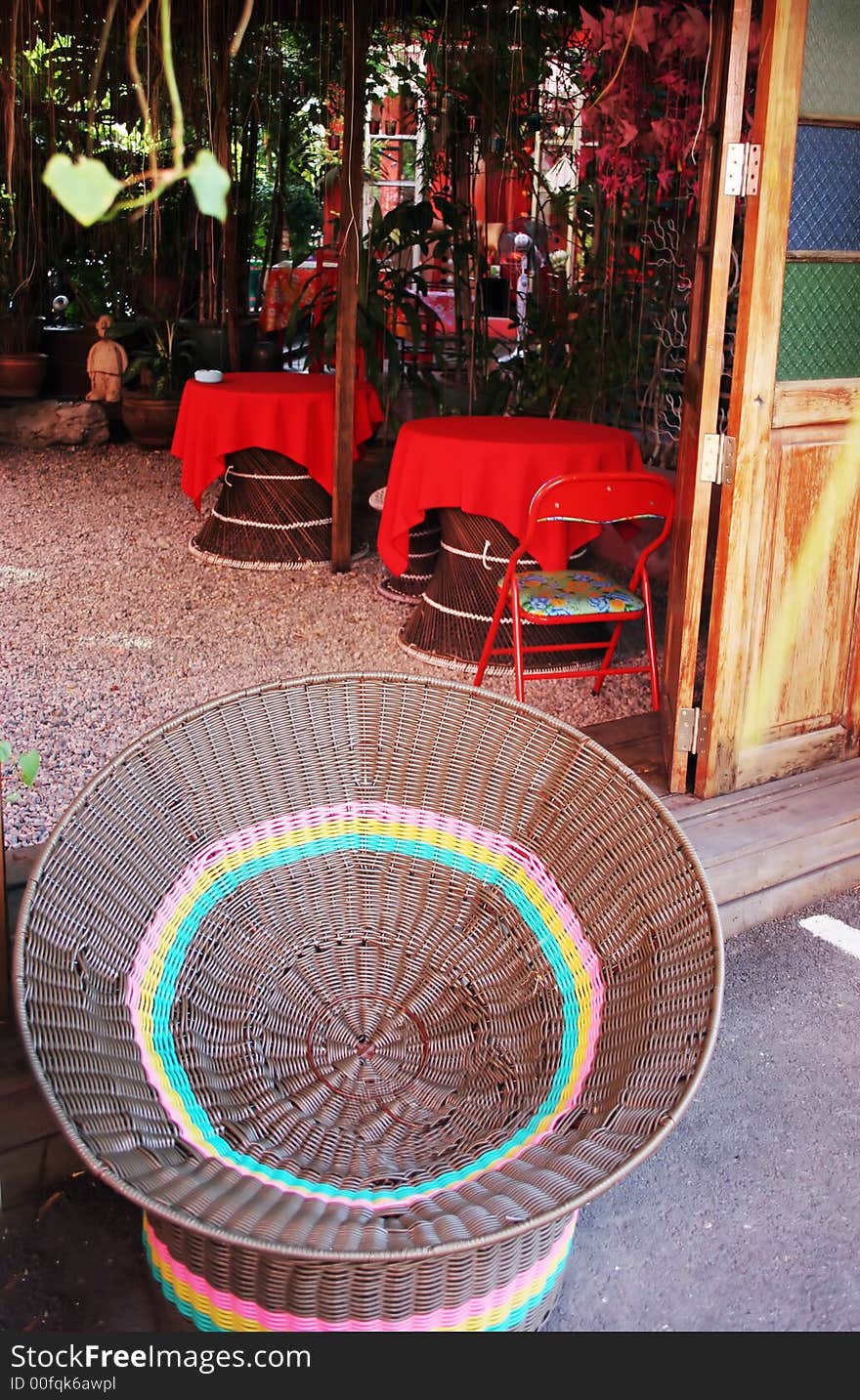 Funky interior with tables and chairs. Funky interior with tables and chairs.