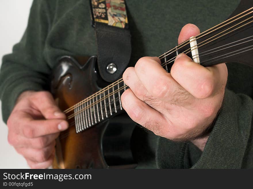 Man Playing Guitare Close Up