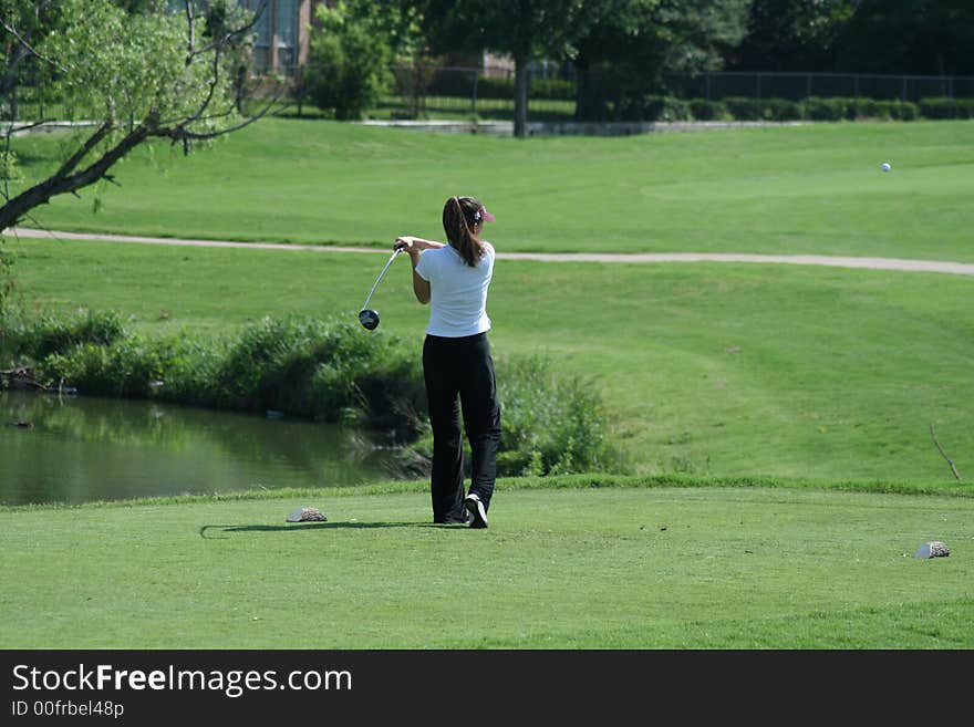 Teeing Off at Hole 8. Teeing Off at Hole 8