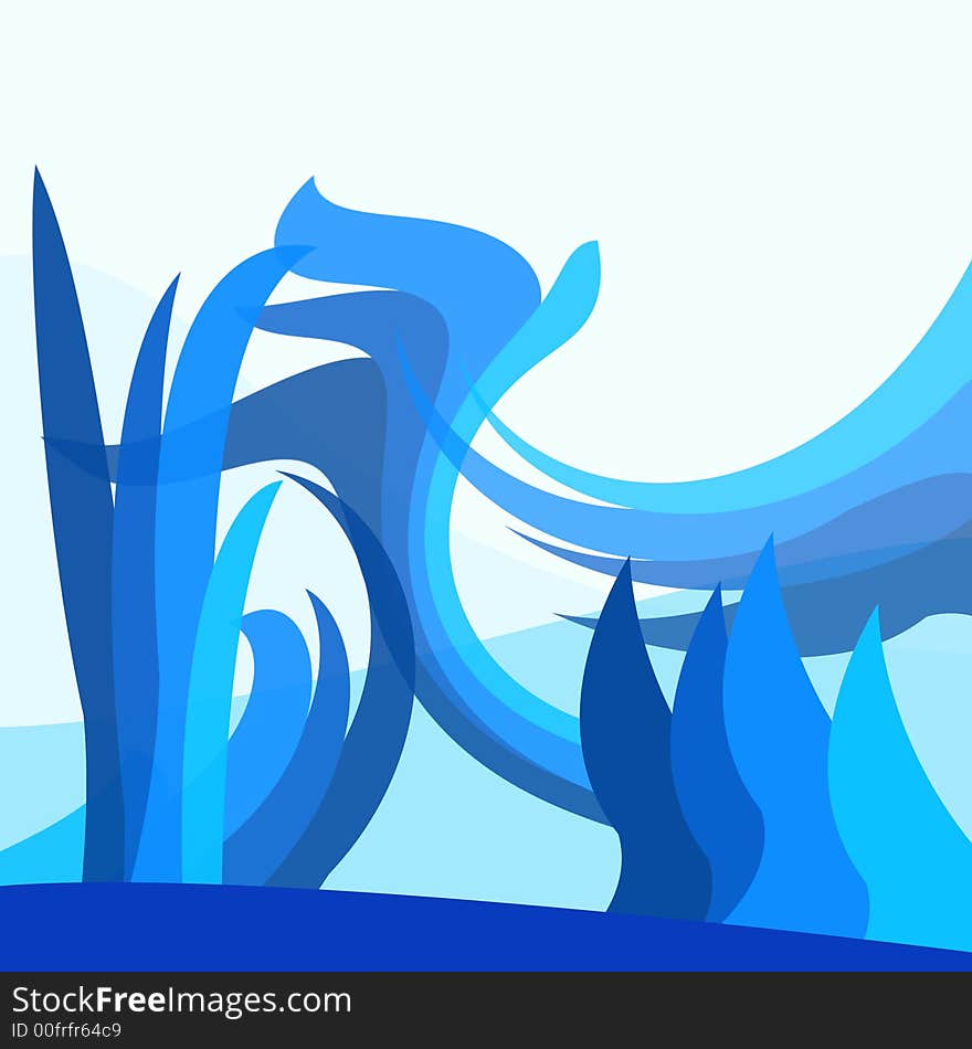 Computer generated blue wave theme. Computer generated blue wave theme