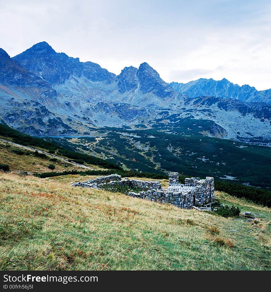 Tatry mountains in Poland at midday