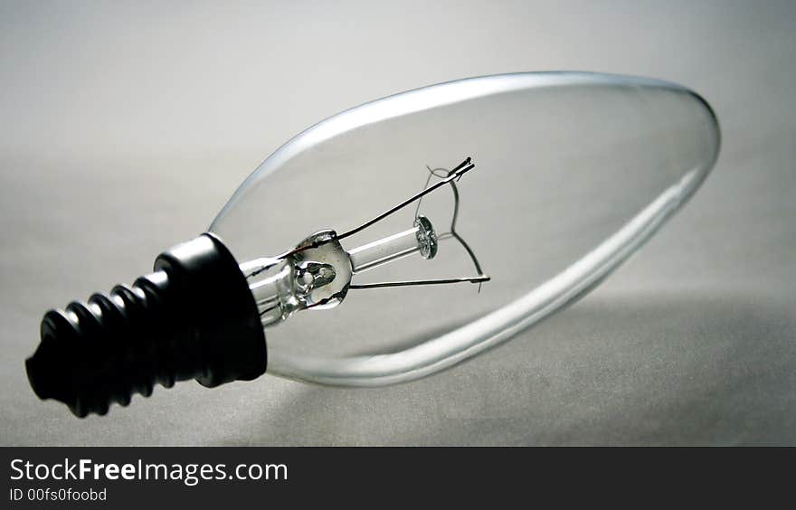 Light bulb isolated on gray background