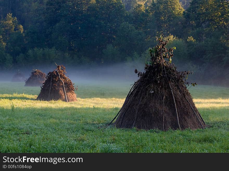 Three Haystacks In The Filed E