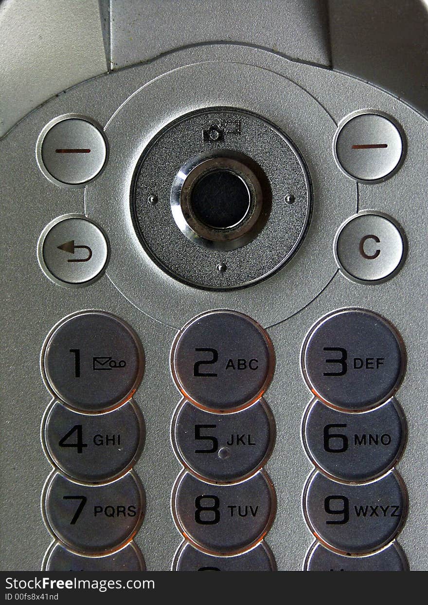 Closeup on a flat cell phone keypad. Closeup on a flat cell phone keypad