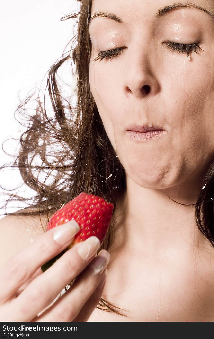 Portrait of a woman in front of a white background in a studio enviroment. Portrait of a woman in front of a white background in a studio enviroment