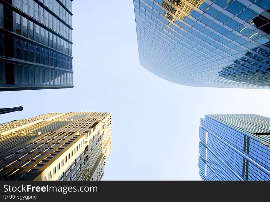 Corporate towers in Chicago's downtown and business center. Corporate towers in Chicago's downtown and business center