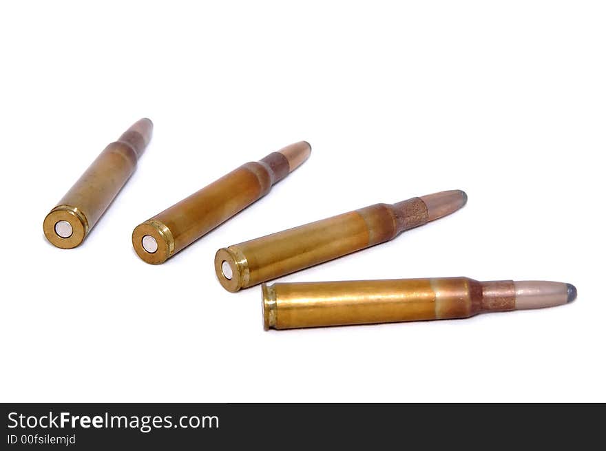 Old Bullets isolated o a white