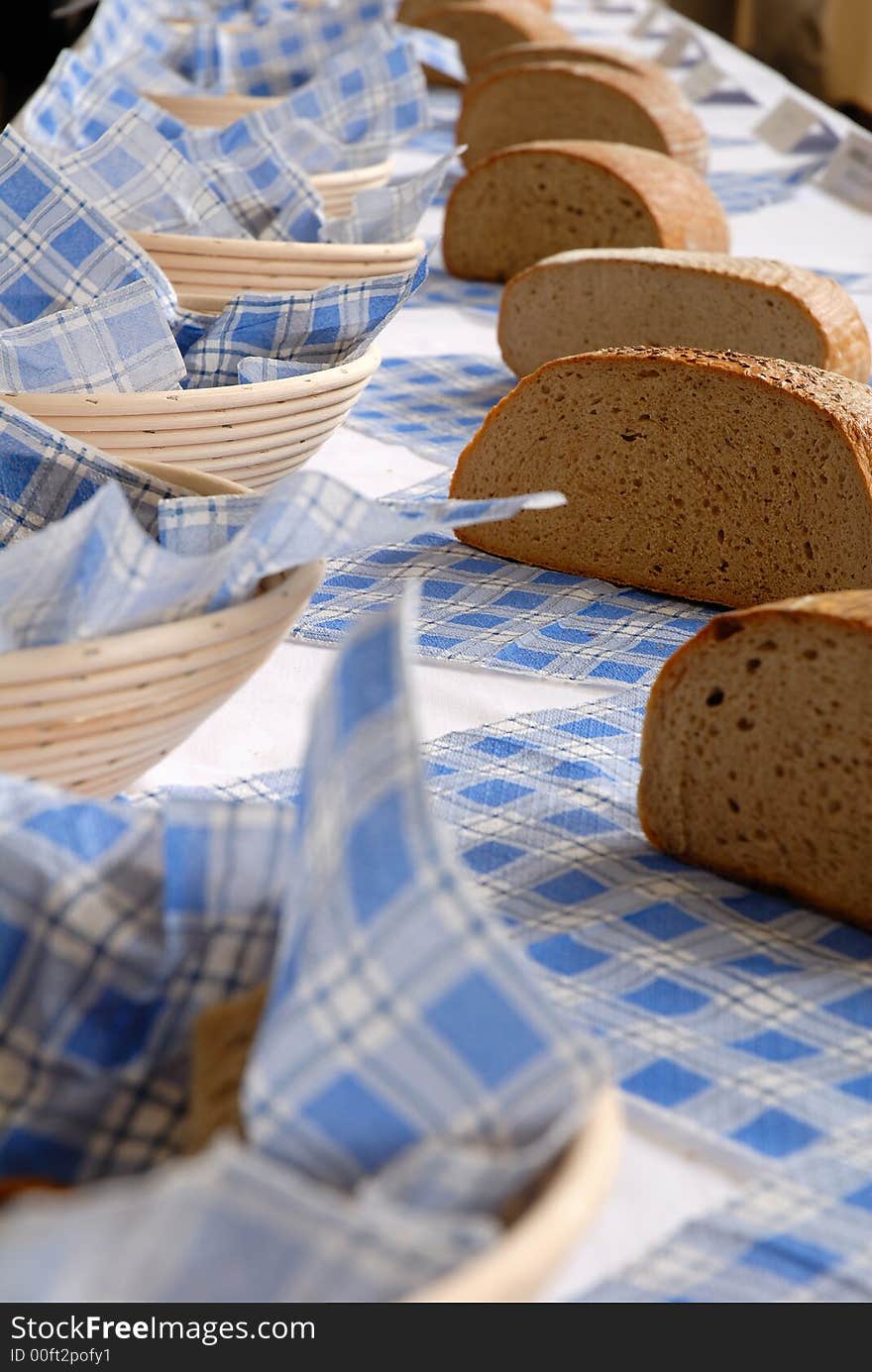 A bread basket filled with bread varieties