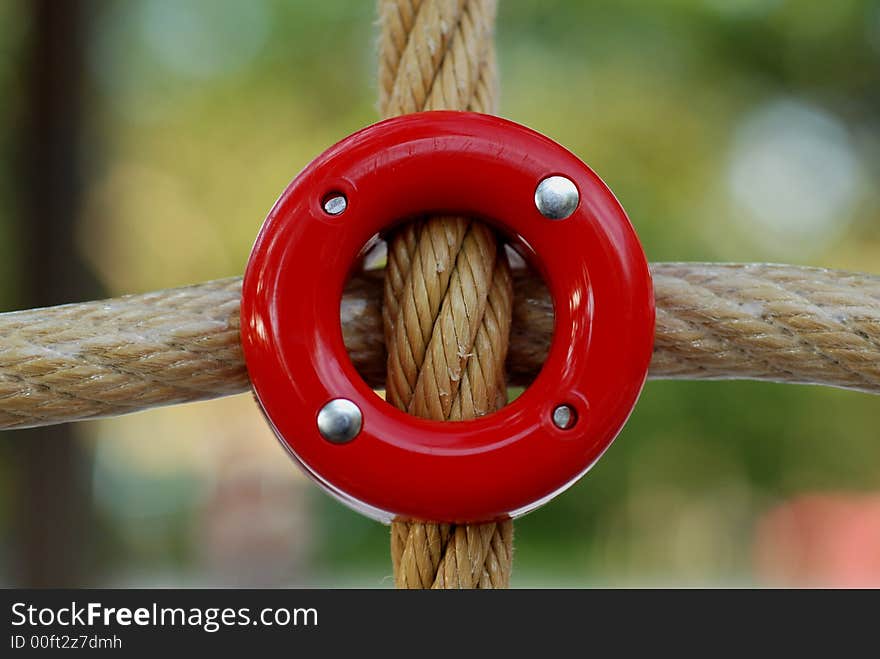 Rope holder in the play ground in the gardens. Rope holder in the play ground in the gardens