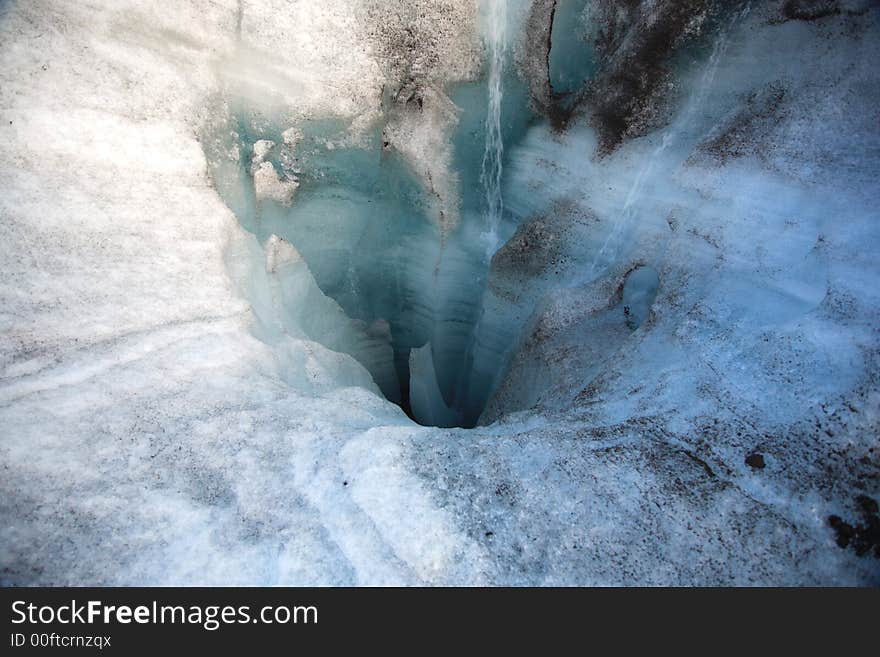 Close up of the melting glacier Iceland