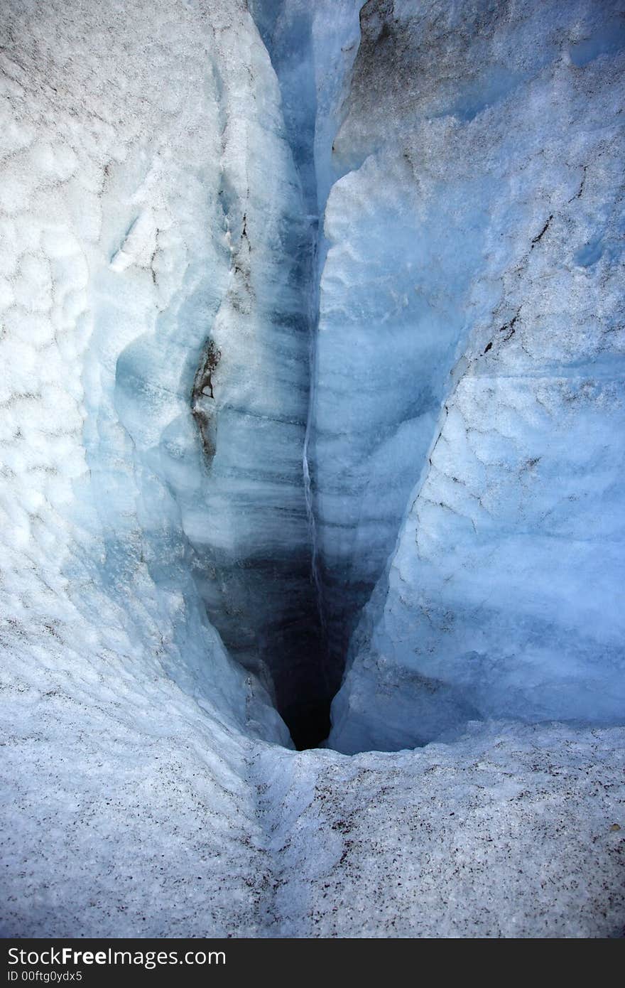 Melting ice on the glacier in Iceland