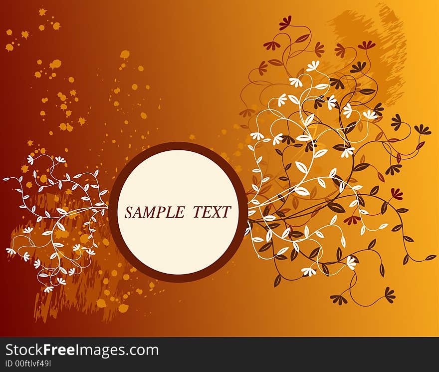 Floral background with frame - vector. Floral background with frame - vector