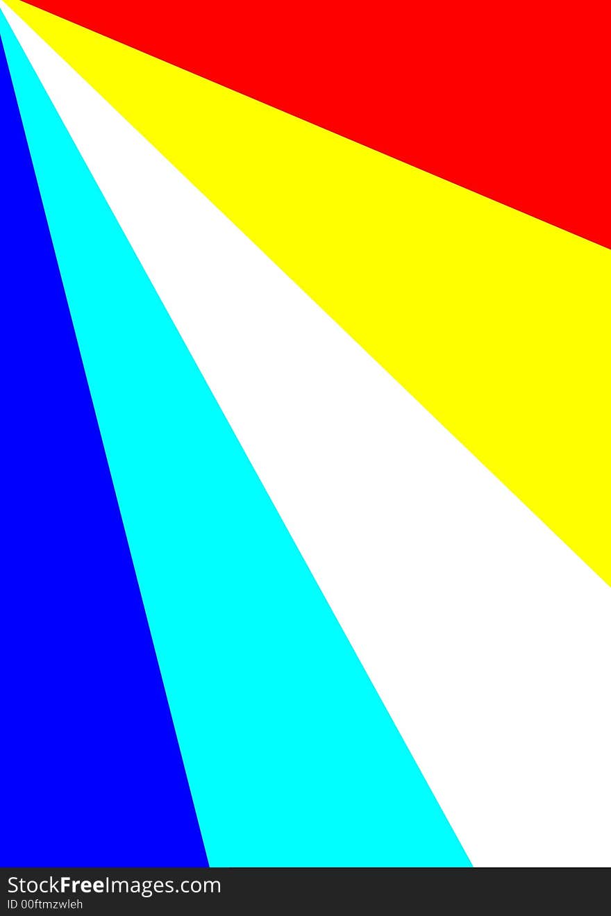 Abstract illustration of four colors and white lines spreading out from the top left corner. Abstract illustration of four colors and white lines spreading out from the top left corner