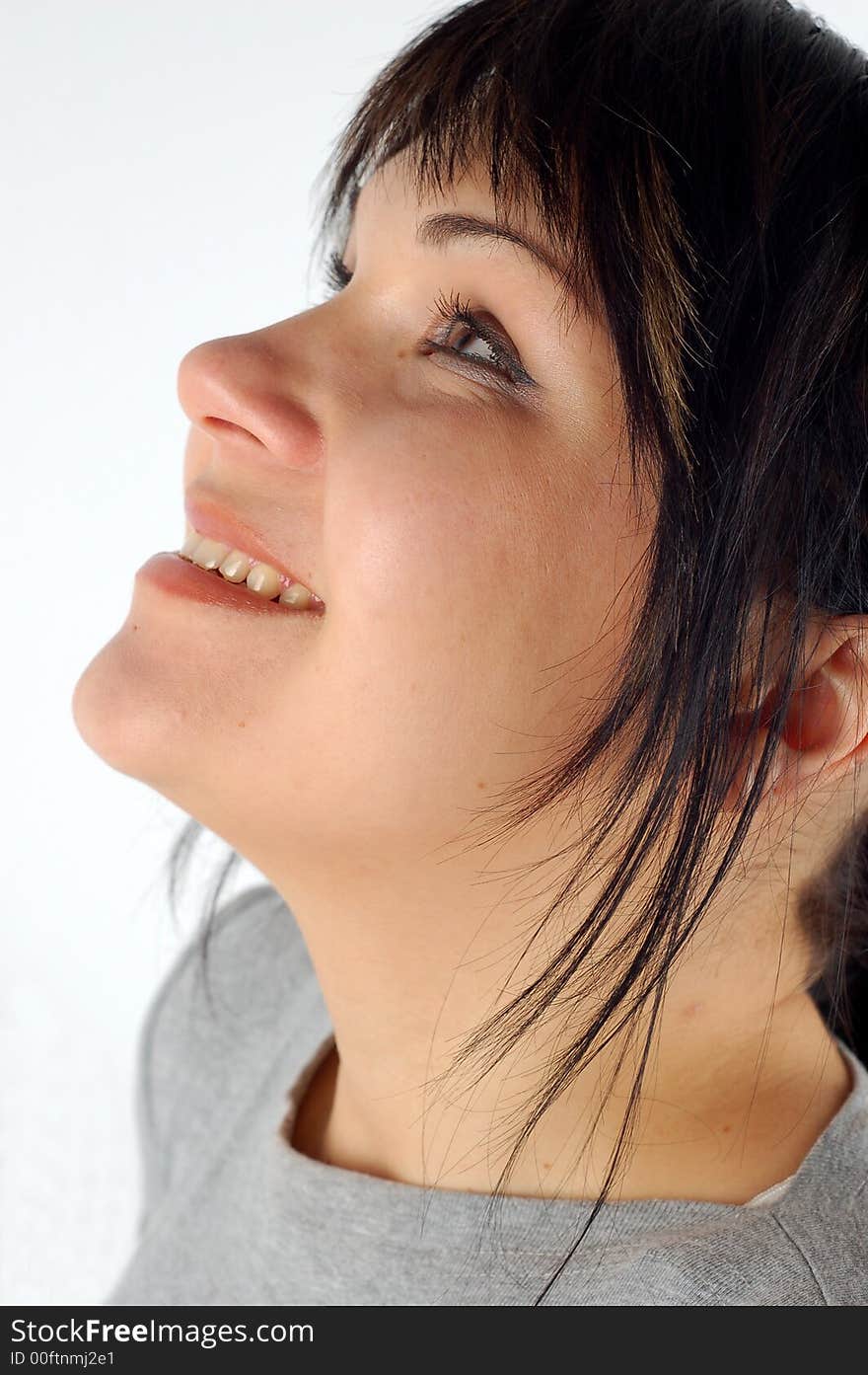 Photo of beauty brunette woman on white background. Photo of beauty brunette woman on white background