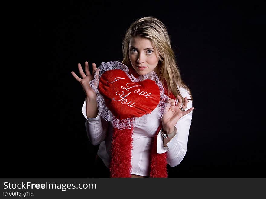 Beautiful woman wishing you a happy valentine's day. Beautiful woman wishing you a happy valentine's day.