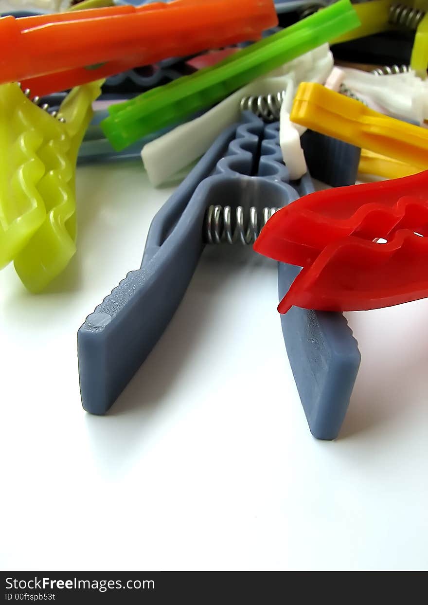 Colorful clothespins makes laundry joyful. Colorful clothespins makes laundry joyful