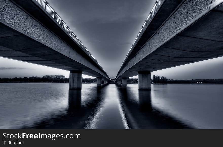 Commonwealth Avenue Bridge over Lake Burley Griffin in Canberra.