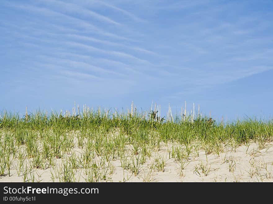 Blue sky and sand dune