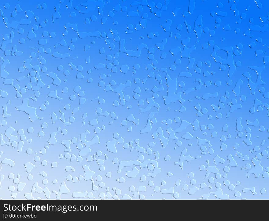 A blue background made of water drops