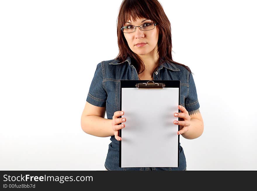 Woman Holding Clipboard 9