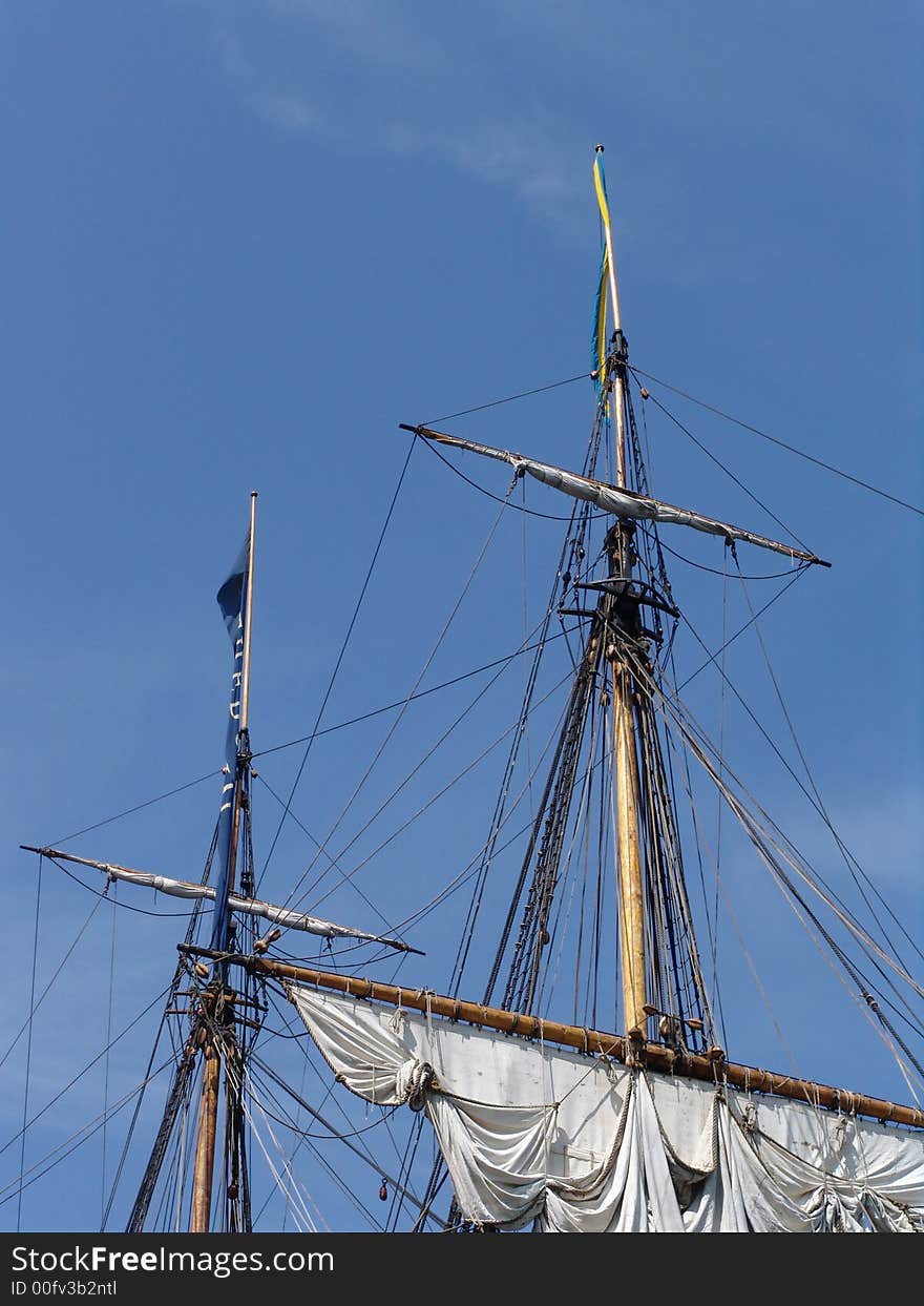 Sailing Ship masts and rigging. Sailing Ship masts and rigging