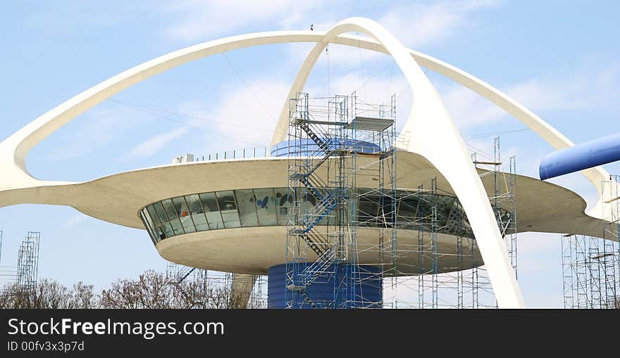 Construction of new tower at a metropolitan airport. Construction of new tower at a metropolitan airport