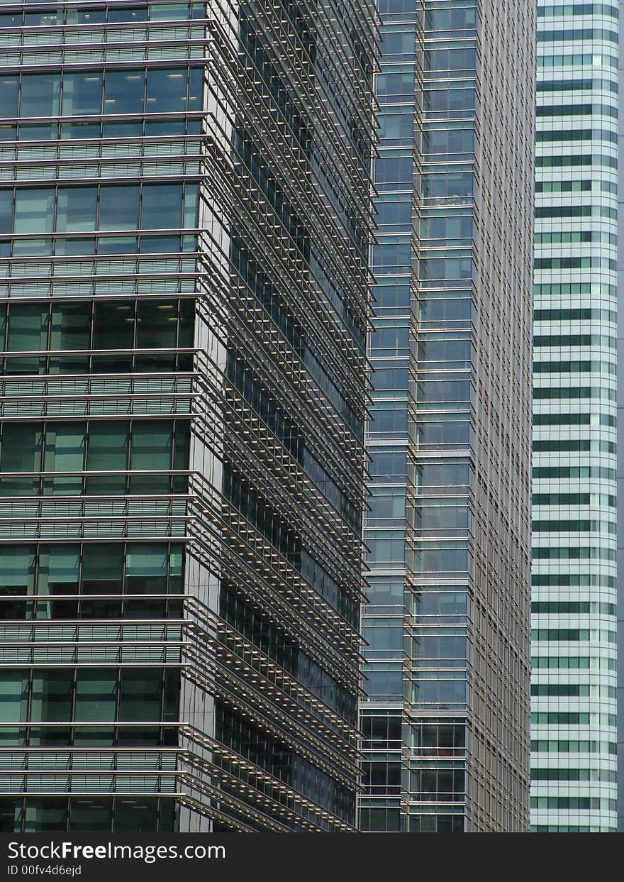 Modern steel and glass office towers in Canary Wharf London. Modern steel and glass office towers in Canary Wharf London