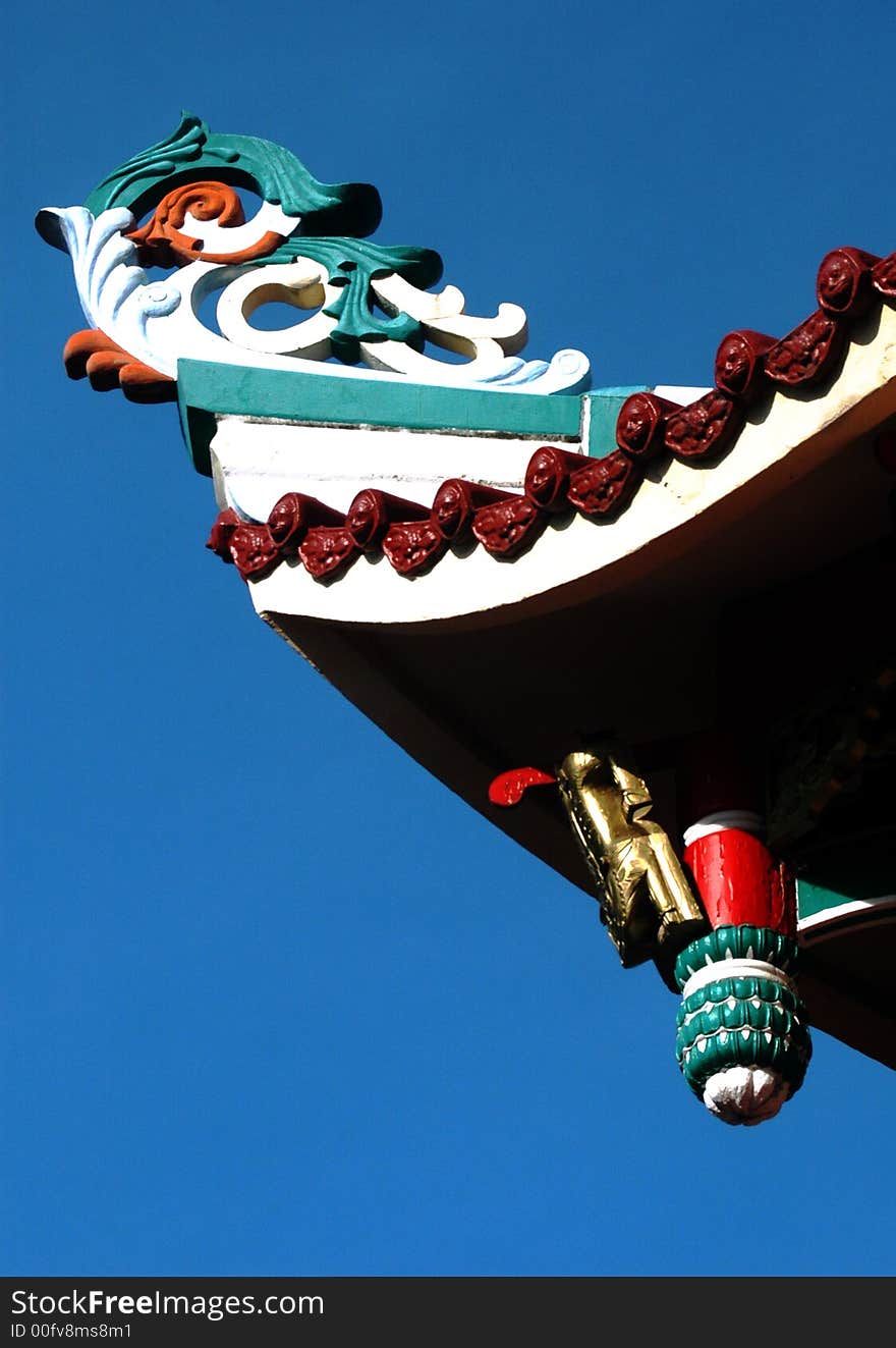 Chinese Architectural Roof of Buddhish Temple. Chinese Architectural Roof of Buddhish Temple.