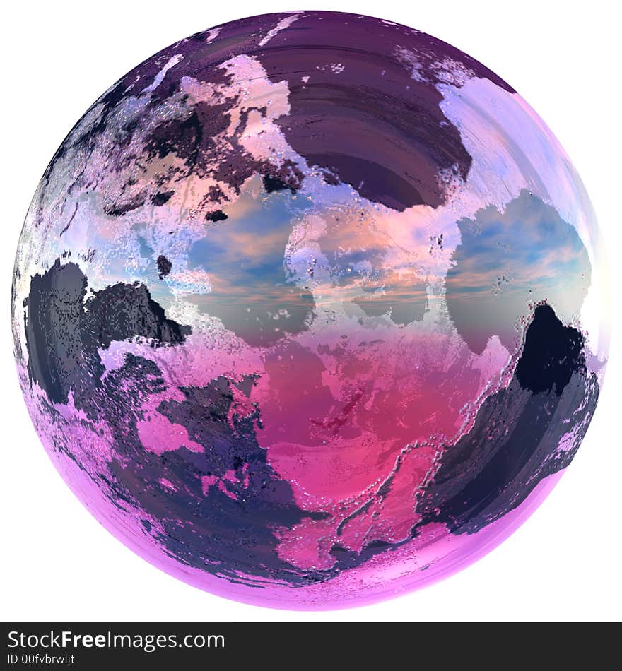 Glass Ball Contains The Earth