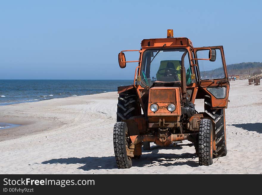 Tractor on the beach