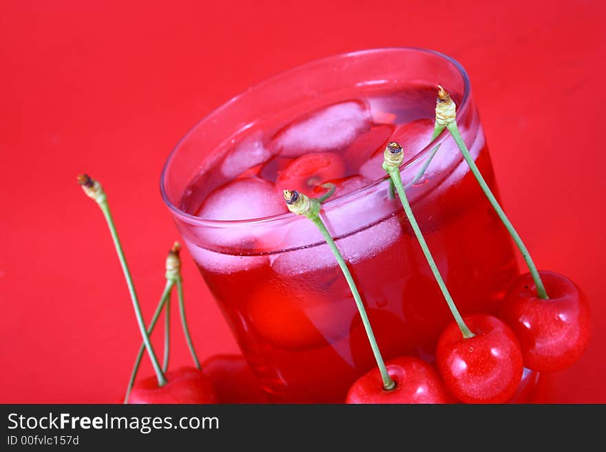 Cherry-red fruits,red juice. Cherry-red fruits,red juice.