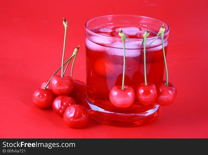 Cherry-red fruits,red juice. Cherry-red fruits,red juice.