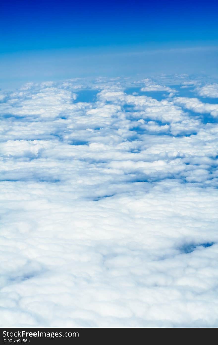 Beautiful aerial cloudscape over Rocky Mountains