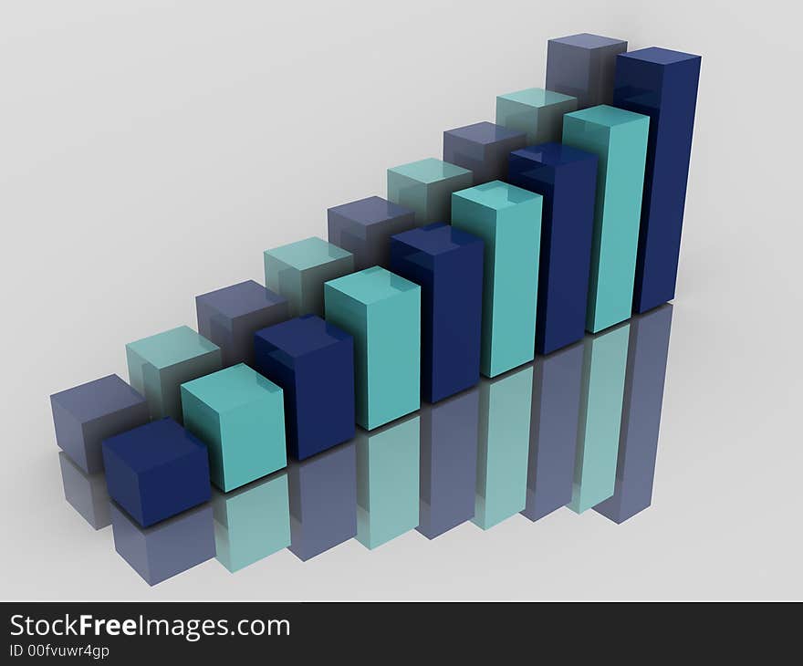 Very beautiful three-dimensional illustration. Diagram. Schedule. 3d