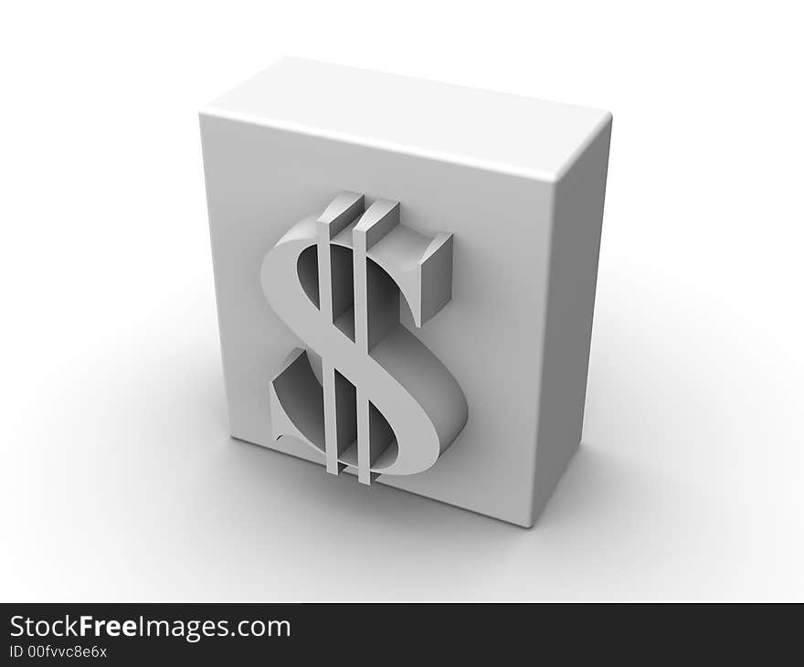 Very beautiful three-dimensional illustration. Dollar. 3d