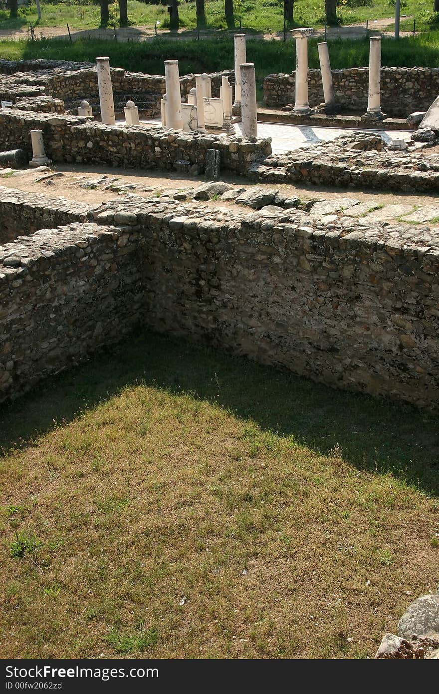 Ruins of the ancient city Heraclea, Landmark in Macedonia.