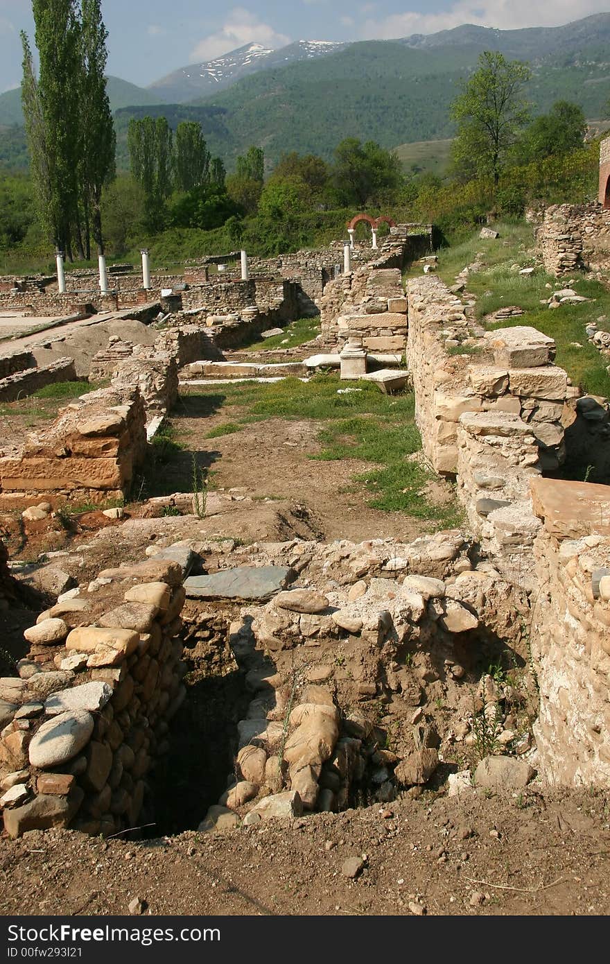 Ruins of the ancient city Heraclea, Landmark in Macedonia.