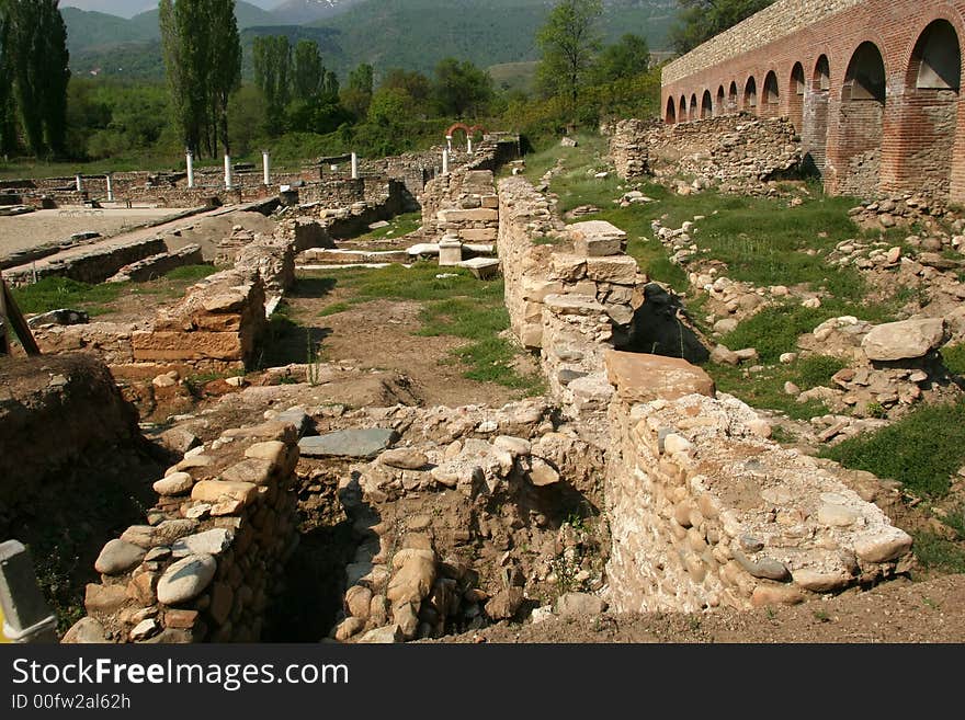 Ruins of the ancient city Heraclea, Landmark in Macedonia.