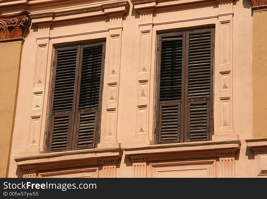 Facade of a building in Shirok sokak landmark of  Bitola, Macedonia. Facade of a building in Shirok sokak landmark of  Bitola, Macedonia.