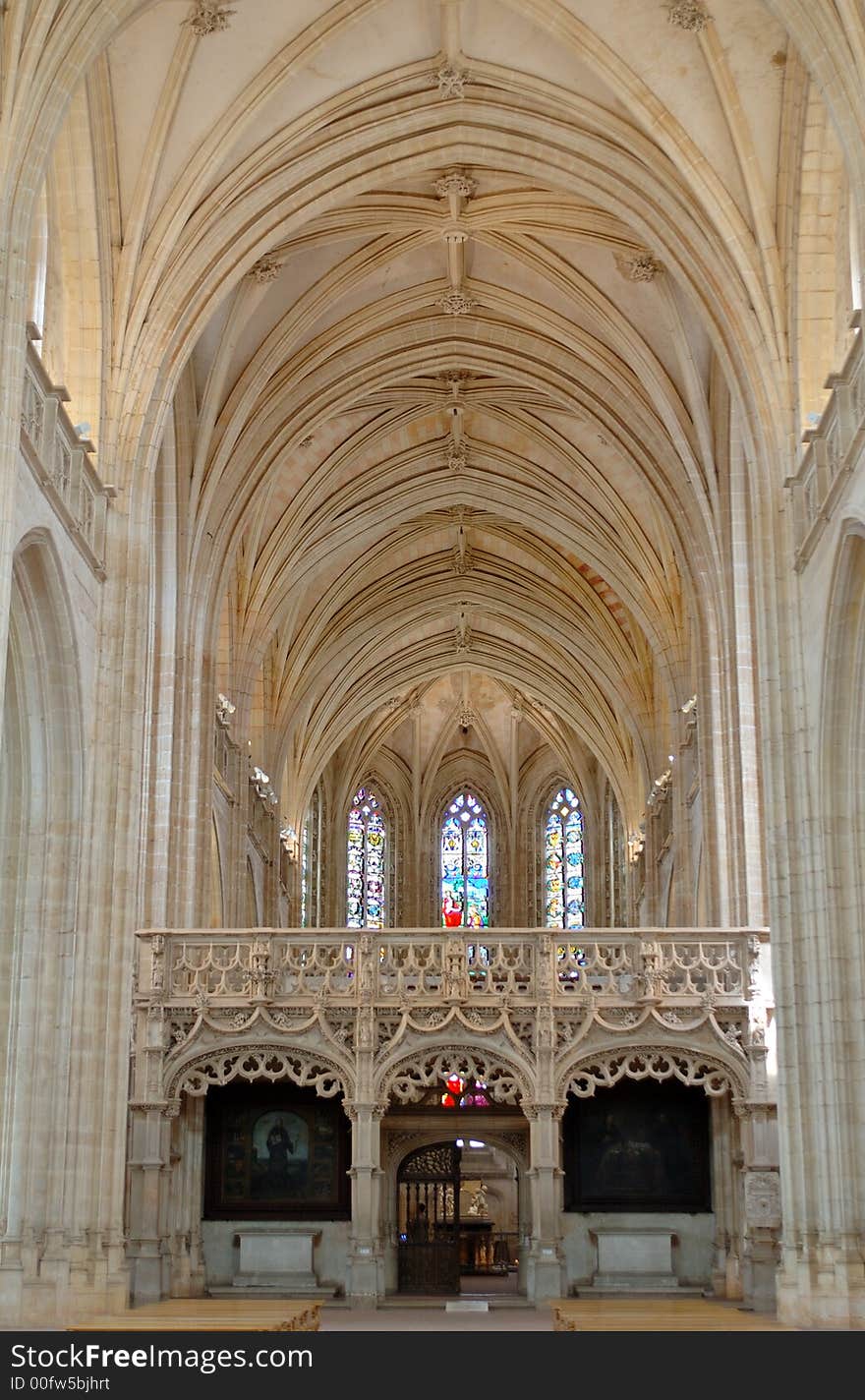 The nave in  Brou monastery