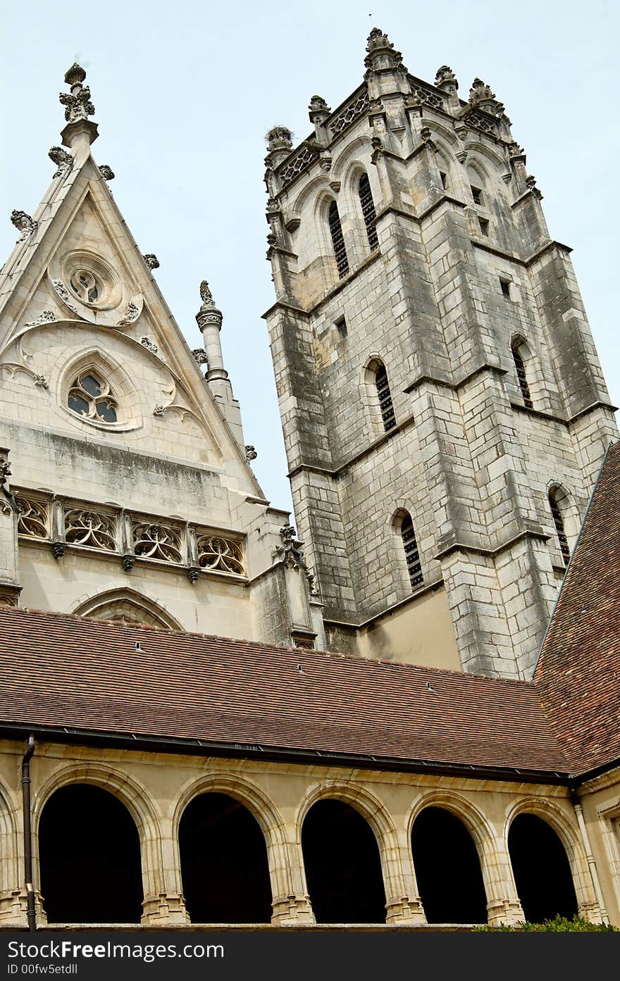 The Brou Monastery (France) was built between 1505 and 1536 by Margaret of Austria. The church is flamboyant Gothic in style. This monastery has 3 cloisters with high and low galleries. . The Brou Monastery (France) was built between 1505 and 1536 by Margaret of Austria. The church is flamboyant Gothic in style. This monastery has 3 cloisters with high and low galleries.