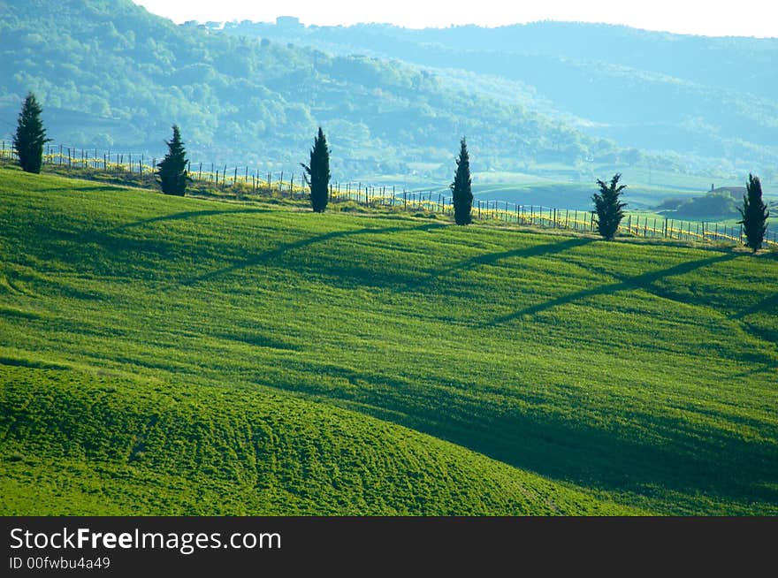 Rural countryside landscape in Tuscany region of Italy. Rural countryside landscape in Tuscany region of Italy.