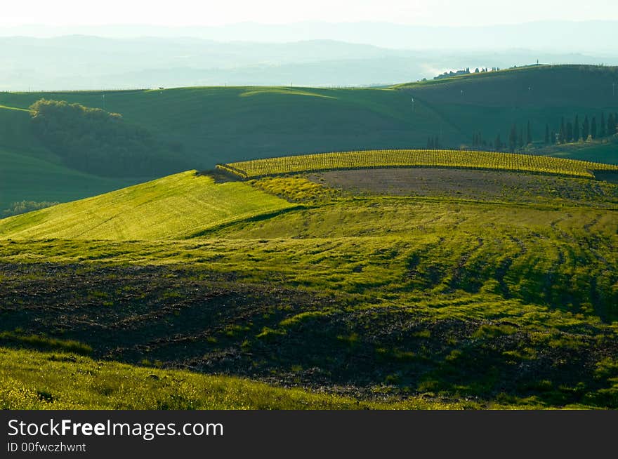 Rural countryside landscape in Tuscany region of Italy. Rural countryside landscape in Tuscany region of Italy.